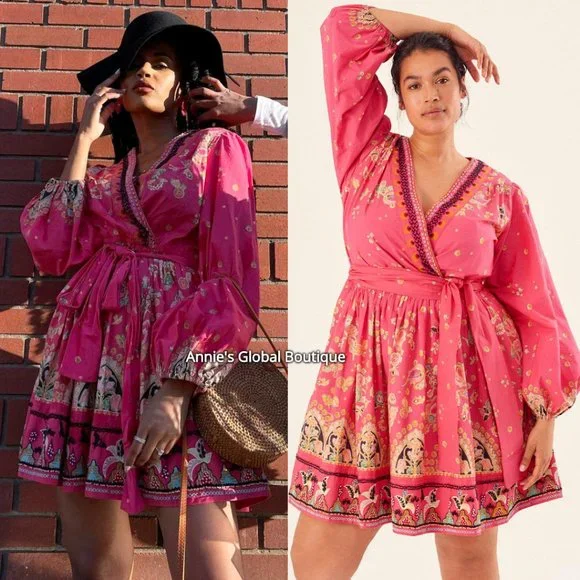 RARE NWT ANTHROPOLOGIE Raquel Floral Embroidered Beaded Mini Dress. Size 3X - Picture 6 of 16